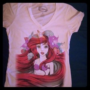Little Mermaid white V-neck